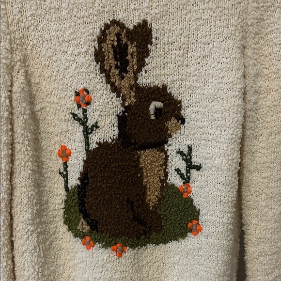 Tory Burch Rare Cottage Core Bunny Rabbit Sweater - Picture 2 of 5